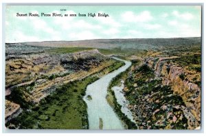 Sunset Route Pecos River As Seen From High Bridge Texas TX Vintage Postcard 