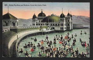 Saltair Pavilion & Bathers Great Salt Lake Utah Used c1910s