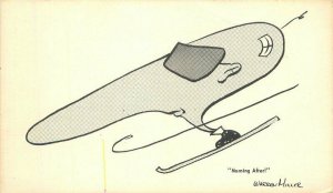 Comic Advertising 1940s Dudy's Ski Shop Postcard 22-1292