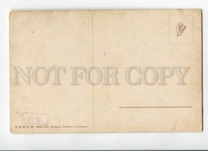 288491 Winter HUNT Deer Sunset by MULLER Vintage postcard 