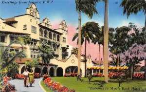 Kingston, Jamaica BWI ~ MYRTLE BANK HOTEL  Roadside  TICHNOR GLOSS  Postcard