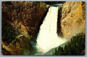 Postcard Yellowstone National Park WY c1974 Lower Falls 308 Foot Waterfall