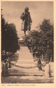 Vintage Postcard Statue De Voltaire Ferney Statuary Ferney-Voltaire France