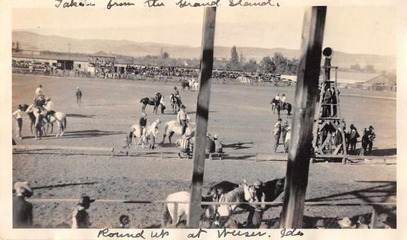 Weiser Idaho Round Up Rodeo Scene Real Photo Antique Non Postcard Back J80584