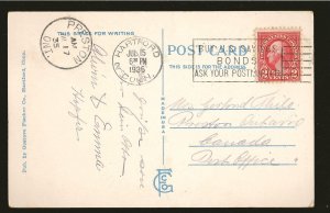 USA Postmark 1935 Hartford Conn Main Street Travelers Tower Postcard