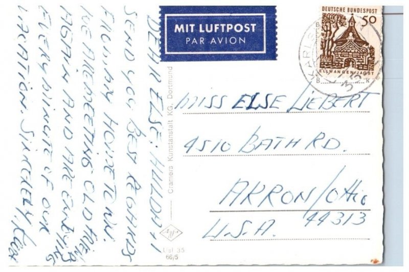 Uslar im Solling Rathaus Germany Black & White Postcard Posted 1935