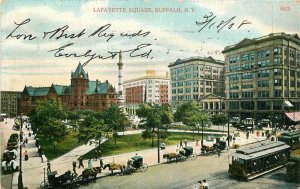Buffalo New York Wilson 1908 Trolley Lafayette Square #8972 Postcard 20-887