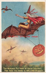 344647-Halloween, Anglo-American No 876/2, Witches Riding Bats