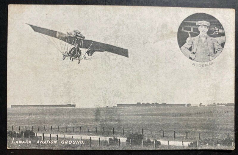 Mint RPPC Real Picture Postcard Early Aviation Lanark Aviation Ground