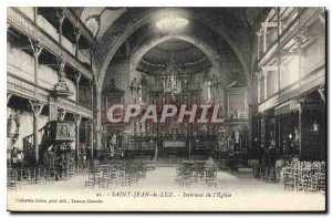 Old Postcard Saint Jean de Luz Interior of the Church