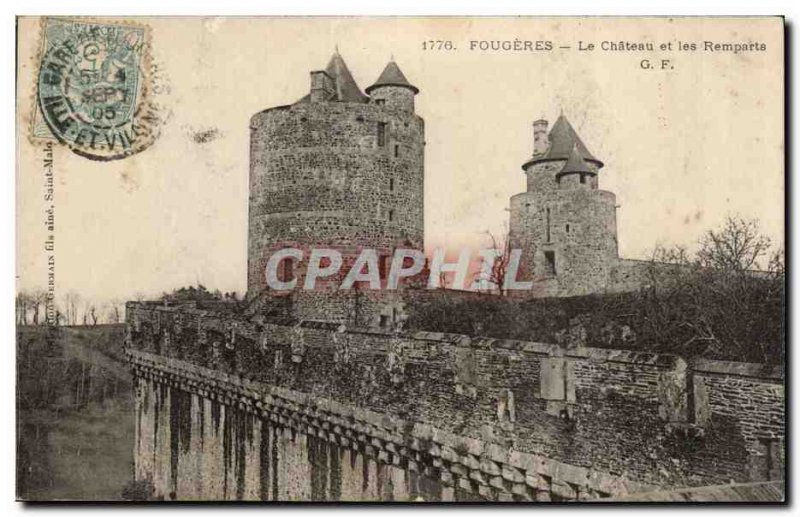 Old Postcard Fougeres The castle and ramparts