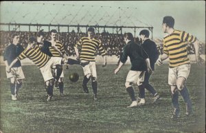 Young Men Soccer Football Players Vintage TINTED RPPC