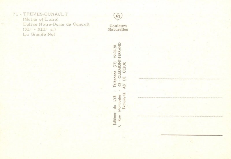 France, Treves-Cunault Maine-Et-Loire Eglise Notre-Dame De Cunault, Postcard