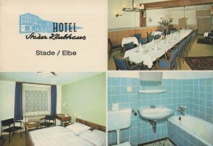 Hotel Stader Klubhaus Germany Fold Open Postcard Map Guide