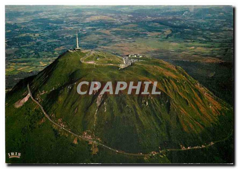 Modern Postcard Puy-de-Dome - Altitude 1465m The road and the summit view tak...