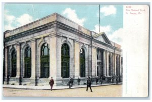 1910 First National Bank Exterior Building St. Joseph Missouri Vintage Postcard