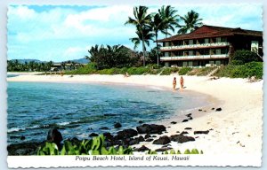 KOLOA, KAUAI Hawaii HI ~ POIPU BEACH HOTEL c1970s ~ 4x6 Postcard