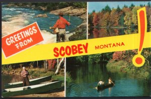 Greetings From SCOBEY Montana SplitView Scenery - Chrome