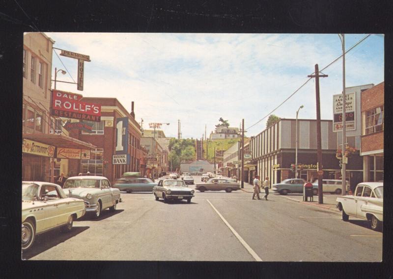 PORT ANGELES WASHINGTON DOWNTOWN MAIN STREET 1960's CARS OLD POSTCARD