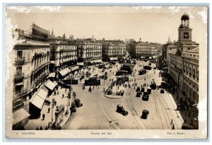 c1940's Puerta Del Sol Madrid Spain L Roisin Photo Vintage Posted Postcard