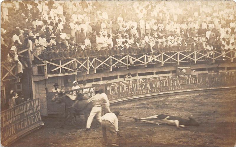 D70/ Mexico Foreign RPPC 3 Postcards Bull Ring Bullfighting Matadores c1910