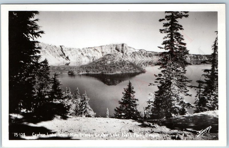 c1940s Crater Lake Nat'l Park OR RPPC Rim Drive Sawyers Real Photo Postcard A199