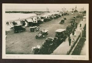 MInt Montevideo Uruguay De Los Playa Pocitos Beach Old Cars Real Photo Postcard