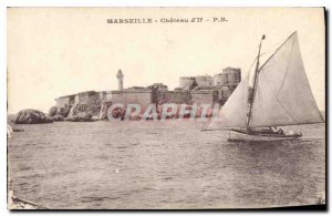 Old Postcard Marseille If castle Boat