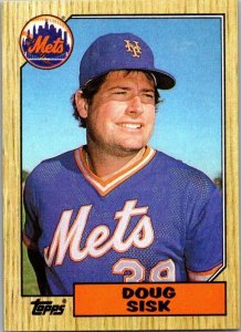 1987 Topps Baseball Card Doug Sisk New York Mets sk3286