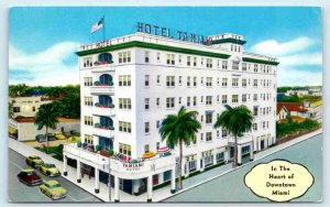 MIAMI, Florida FL ~ Roadside HOTEL TAMIAMI Downtown c1950s-60s Postcard