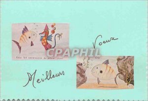 Modern Postcard Best Wishes Fishes