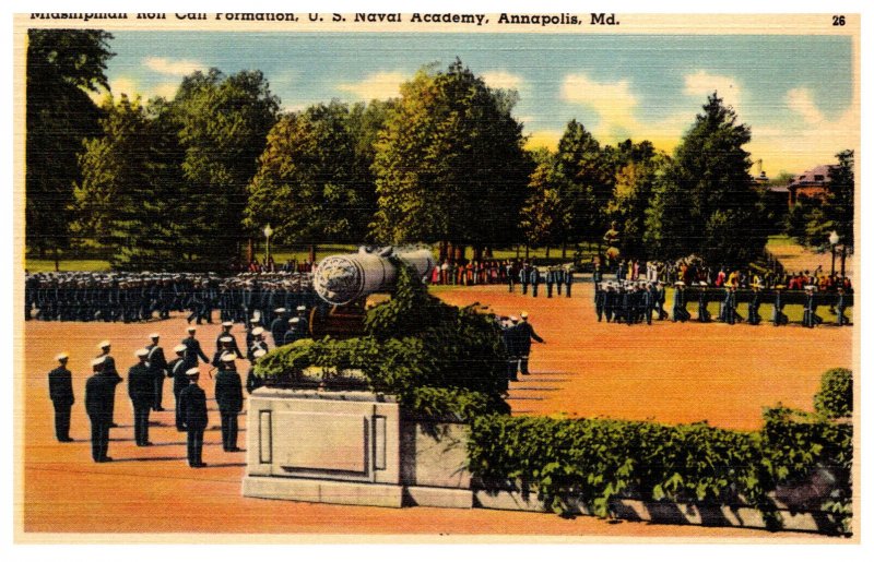 Maryland Annapolis Naval Academy    Midshipmen Roll Call Formation