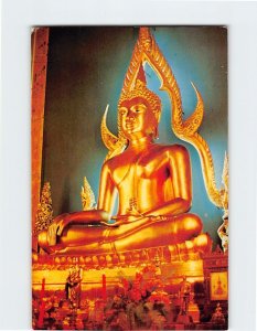 Postcard Statue of Lord Buddha in Wat Benchamabophitr, Bangkok, Thailand