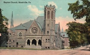 1912 Baptist Church Meadville Pennsylvania Religious Building PA Posted Postcard