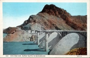 Postcard AZ Coolidge Dam Rupkey Butte in Background