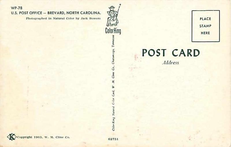 Post Office Brevard North Carolina NC Chrome