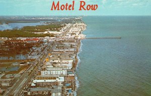 Vintage Postcard Motel Row Popular Vacation Spot Sun and Surf Ocean Florida