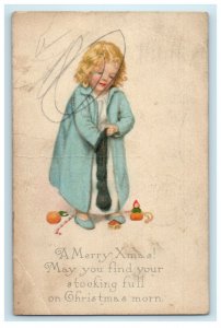 1916 A Merry X-Mas May You Find Your Stocking Full On Christmas Morn Postcard 