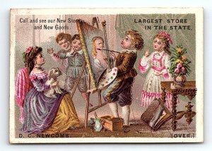 c1880 D.C. NEWCOMB DRY GOODS YOUNG ARTISTS VICTORIAN TRADE CARD Z1109