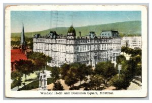 Vintage 1926 Postcard - Windsor Hotel & Dominion Square Montreal Canada