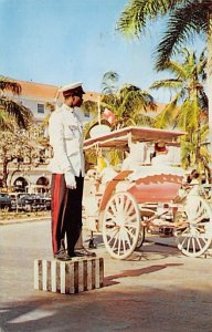 Carriage Taxi and Traffic Policeman Nassau in the Bahamas 1964 