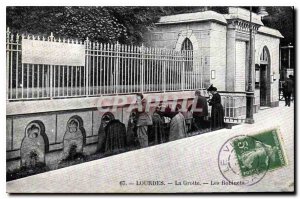 Old Postcard Lourdes Grotto The Taps