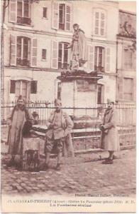 France.  Chateau - Thierry - Aisne. La Fontaine Statue 1918