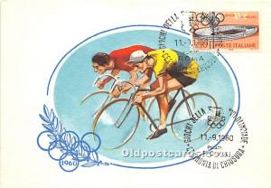 Cycling Olympic 1960 Stamp on front 