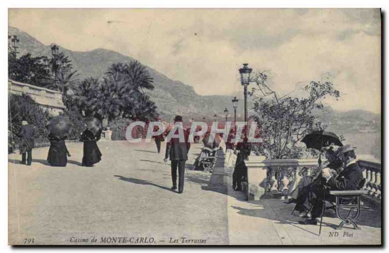 Postcard Old Casino Monte Carlo Les Terrasses