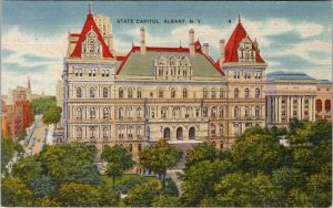 Albany New York State Capitol Linen Postcard Z16