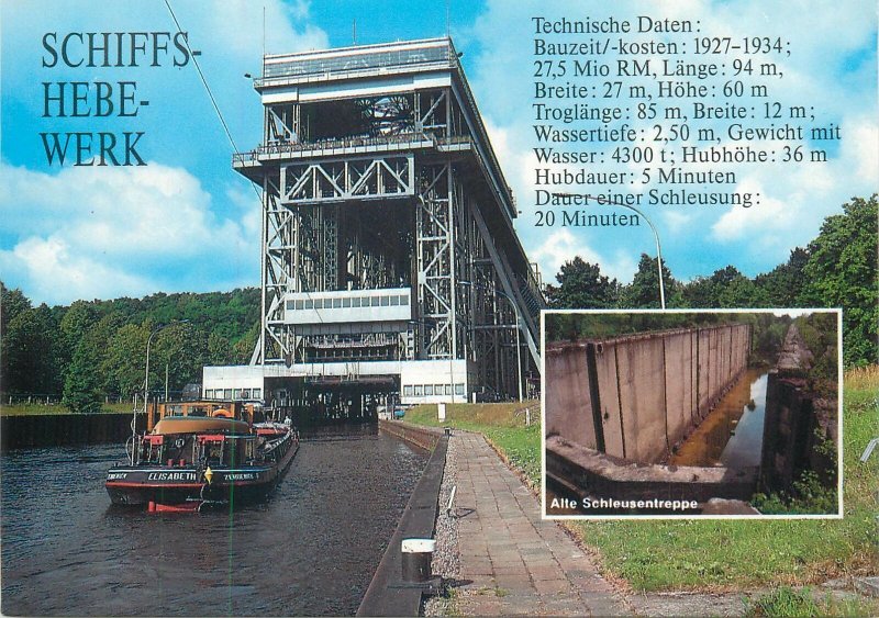 Postcard Europe Germany Schiffs Hebe Werk drydock 