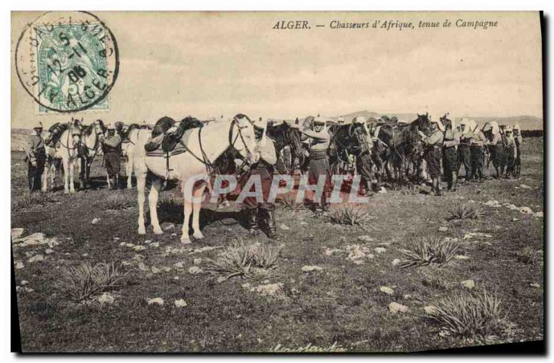 Old Postcard Army Algiers Hunters d & # 39Afrique campaign Held