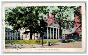 1905 University Of Maryland Baltimore School Campus view Dirt Road MD Postcard