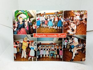 Singendes Tanzendes Tirol Kitzbüheler Nationalsange Austria Vintage  Postcard